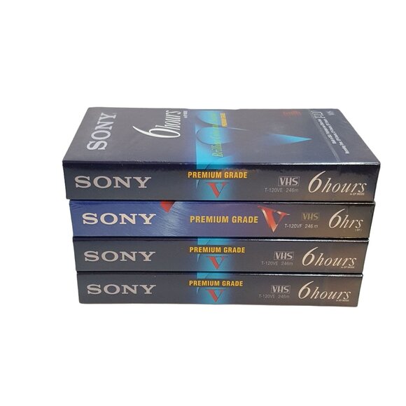 Lot of 4 Sony 6 Hours Premium Grade VHS Video T-120VE Tapes NEW SEALED - Picture 5 of 5